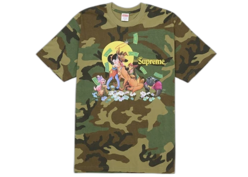 Supreme All Dogs Go To Heaven Tee Woodland Camo