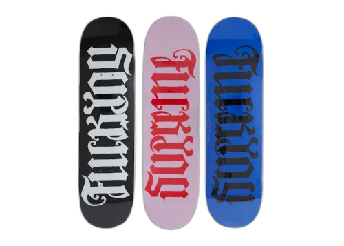 Supreme Ambigram Skateboard Deck Set Multicolor