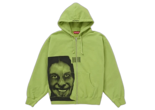 Supreme Aphex Twin Zip Up Hooded Sweatshirt Lime