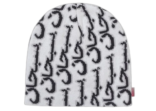 Supreme Arabic Jacquard Beanie White