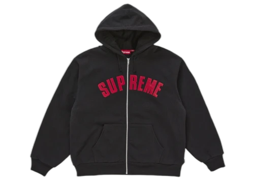 Supreme Arc Thermal Lined Zip Up Hooded Sweatshirt Black