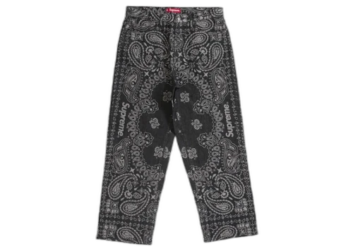 Supreme Bandana Jacquard Baggy Jean Black