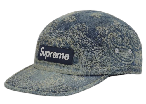 Supreme Bandana Jacquard Denim Camp Cap Blue