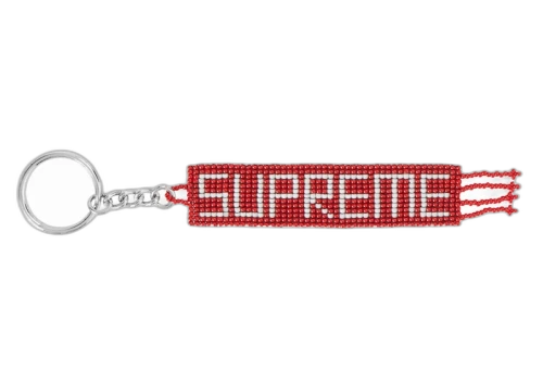 Supreme Beaded Keychain Red
