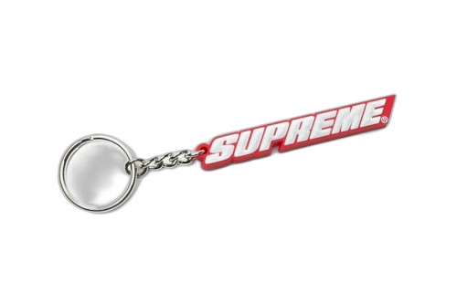 Supreme Bevel Logo Keychain Red