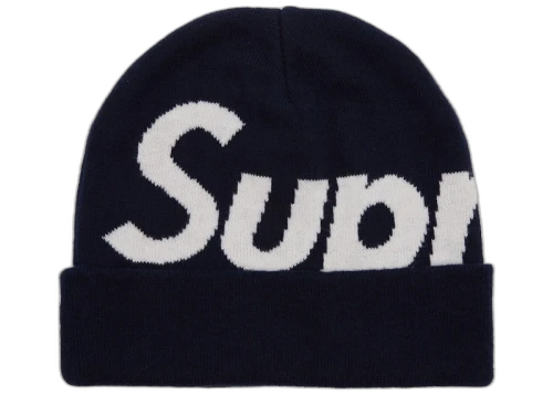 Supreme Big Logo Beanie (FW17) Navy