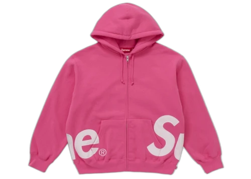 Supreme Big Logo Zip Up Hooded Sweatshirt Magenta