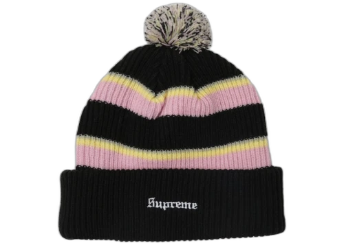 Supreme Big Stripe Beanie Black