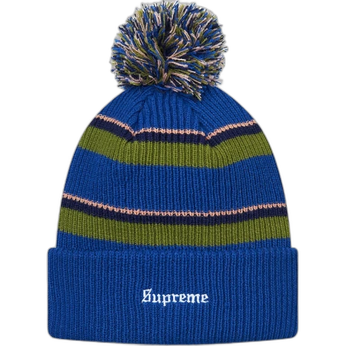 Supreme Big Stripe Beanie Blue
