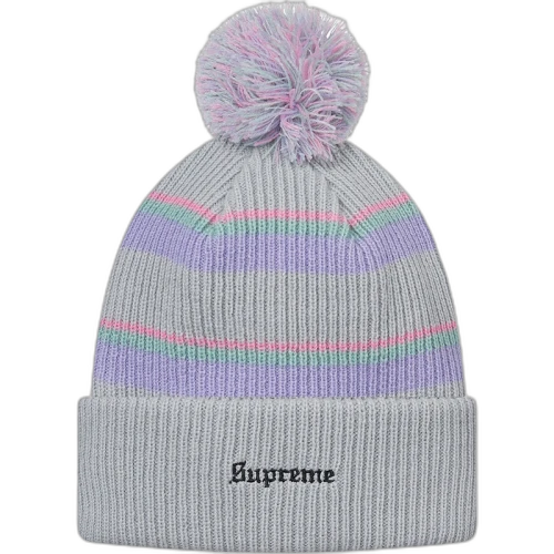 Supreme Big Stripe Beanie Light Grey
