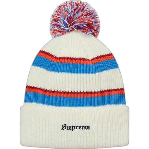 Supreme Big Stripe Beanie Off White