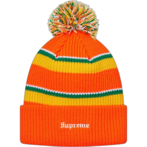 Supreme Big Stripe Beanie Orange
