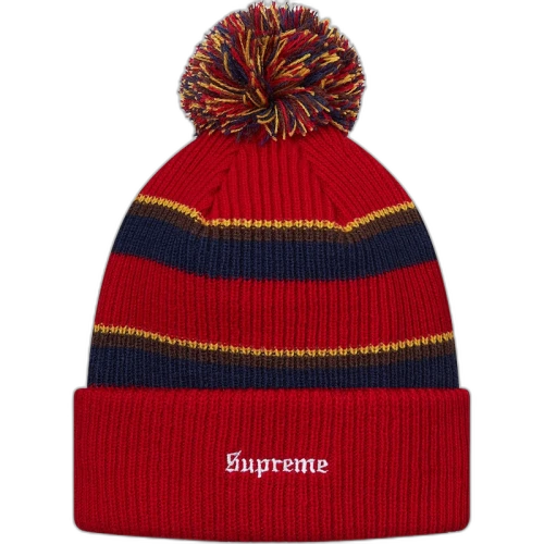 Supreme Big Stripe Beanie Red