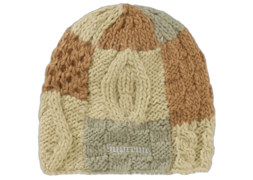 Supreme Block Knit Beanie Tan