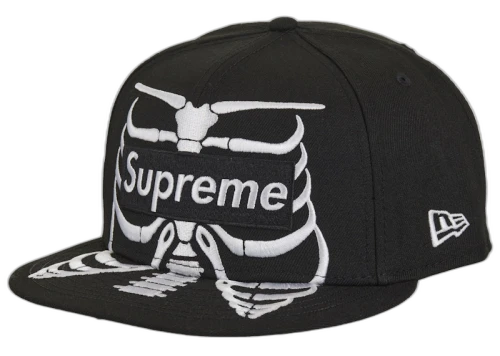 Supreme Bones Box Logo New Era 59Fifty Cap Black