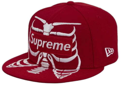Supreme Bones Box Logo New Era 59Fifty Cap Red