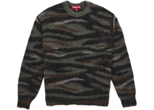 Supreme Brushed Mohair Sweater Tiger Camo
