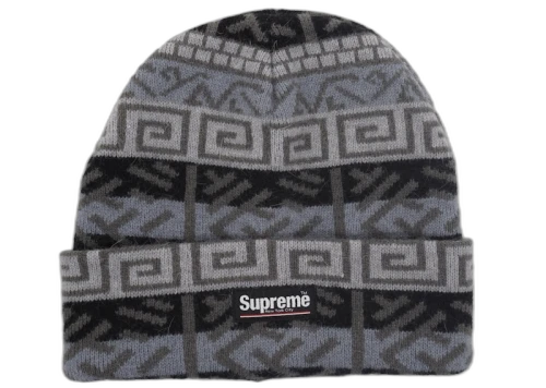 Supreme Brushed Pattern Beanie Black