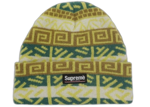 Supreme Brushed Pattern Beanie Green