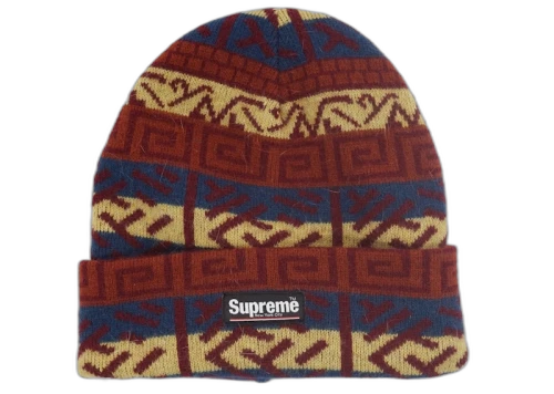 Supreme Brushed Pattern Beanie Navy