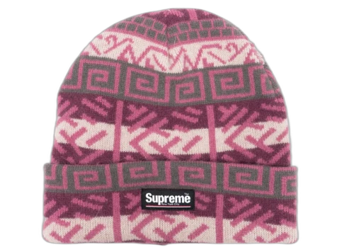 Supreme Brushed Pattern Beanie Purple