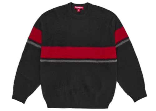 Supreme Brushed Stripe Sweater Black