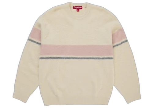 Supreme Brushed Stripe Sweater Ivory