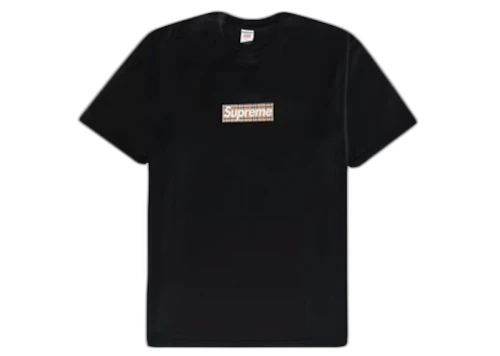 Supreme Burberry Box Logo Tee ReStockX Black