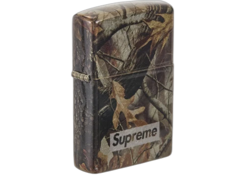 Supreme Camo Logo Zippo Realtree Hardwoods Camo