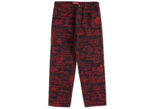 Supreme Checks Embroidered Jean Black
