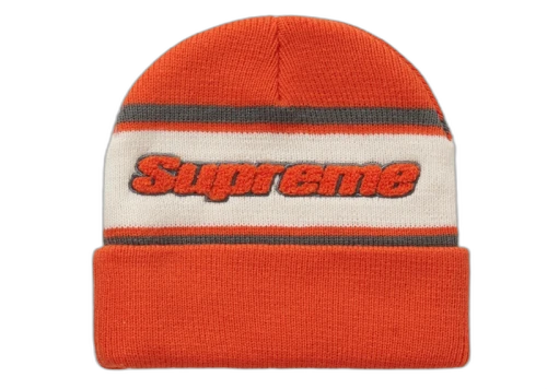 Supreme Chenille Stripe Beanie Orange