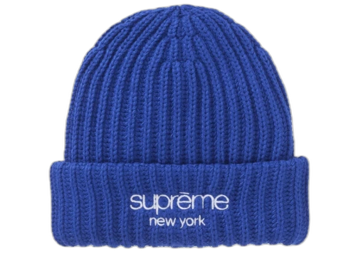 Supreme Chunky Rib Classic Logo Beanie Royal