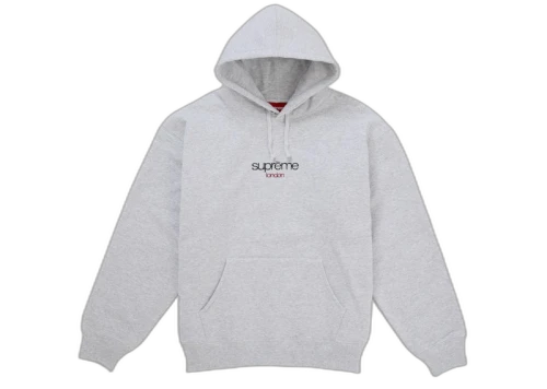 Supreme Classic Logo Shop Hooded Sweatshirt Ash Grey