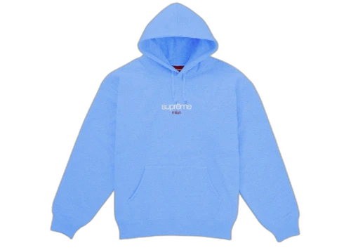 Supreme Classic Logo Milan Shop Hooded Sweatshirt Light Blue