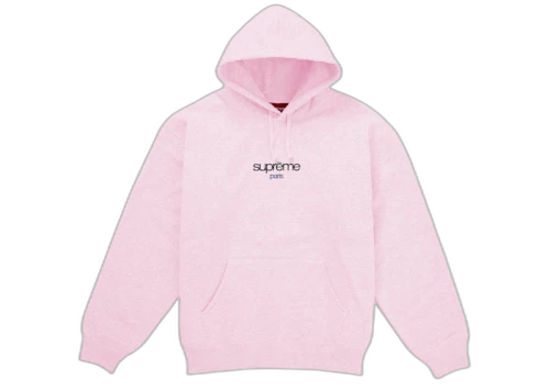 Supreme Classic Logo Shop Hooded Sweatshirt Light Pink