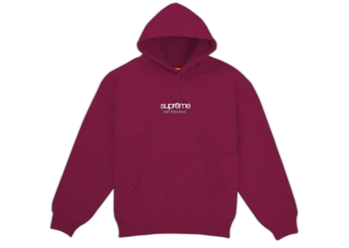 Supreme Classic Logo Shop Hooded Sweatshirt Red