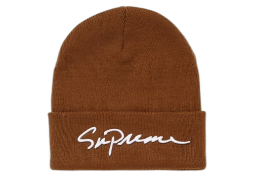 Supreme Classic Script Beanie Brown