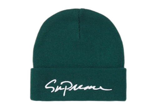 Supreme Classic Script Beanie Dark Green