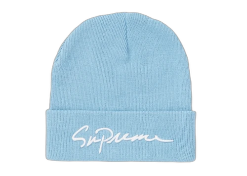 Supreme Classic Script Beanie Light Blue