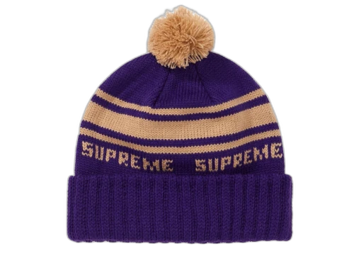 Supreme Classic Stripe Beanie Purple