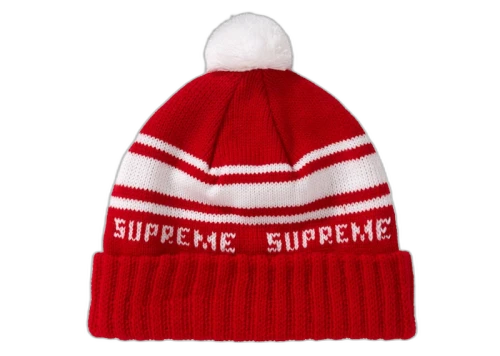 Supreme Classic Stripe Beanie Red