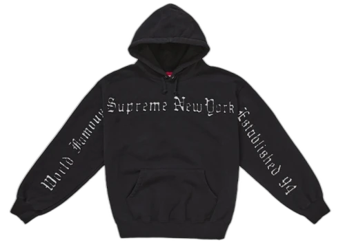 Supreme Contrast Cutout Hooded Sweatshirt Black