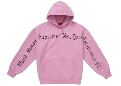 Supreme Contrast Cutout Hooded Sweatshirt Pink