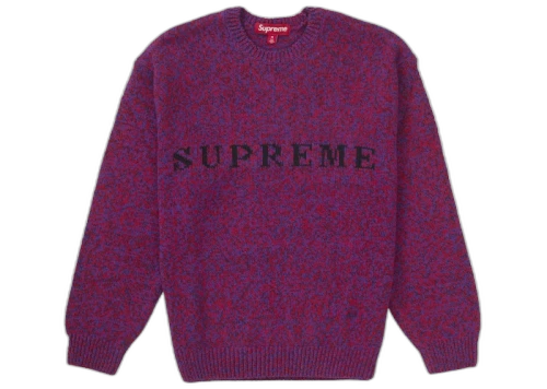 Supreme Contrast Logo Sweater Red Melange