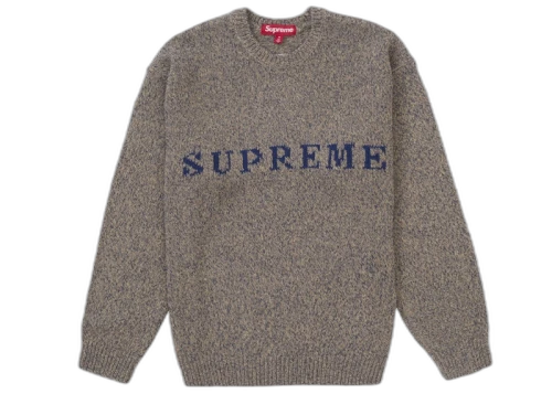 Supreme Contrast Logo Sweater Taupe Melange
