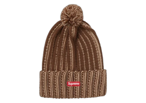 Supreme Contrast Stripe Beanie Brown