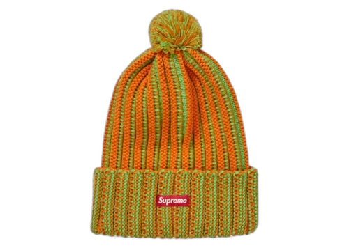 Supreme Contrast Stripe Beanie Orange