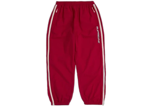 Supreme Contrast Zip Warm Up Pant Red