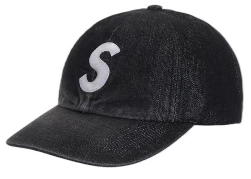 Supreme Cordura Denim S Logo 6-Panel Black