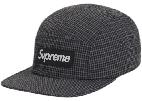 Supreme Cordura Plaid Camp Cap Black